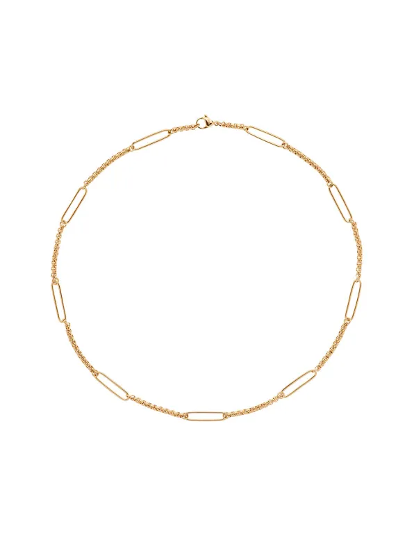 Gold Mixed Chain Necklace sold by Melissa Odabash