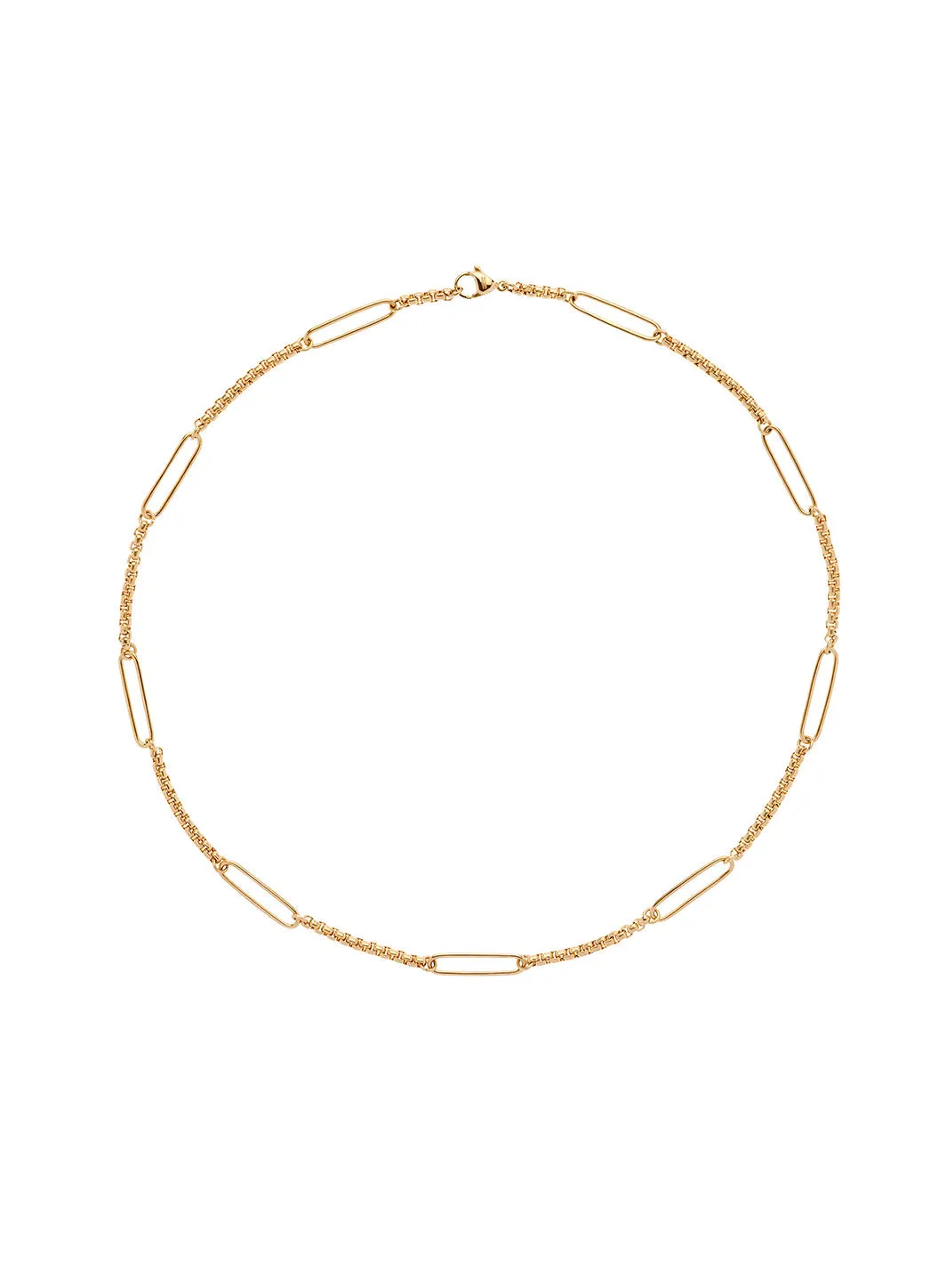 Gold Mixed Chain Necklace sold by Melissa Odabash