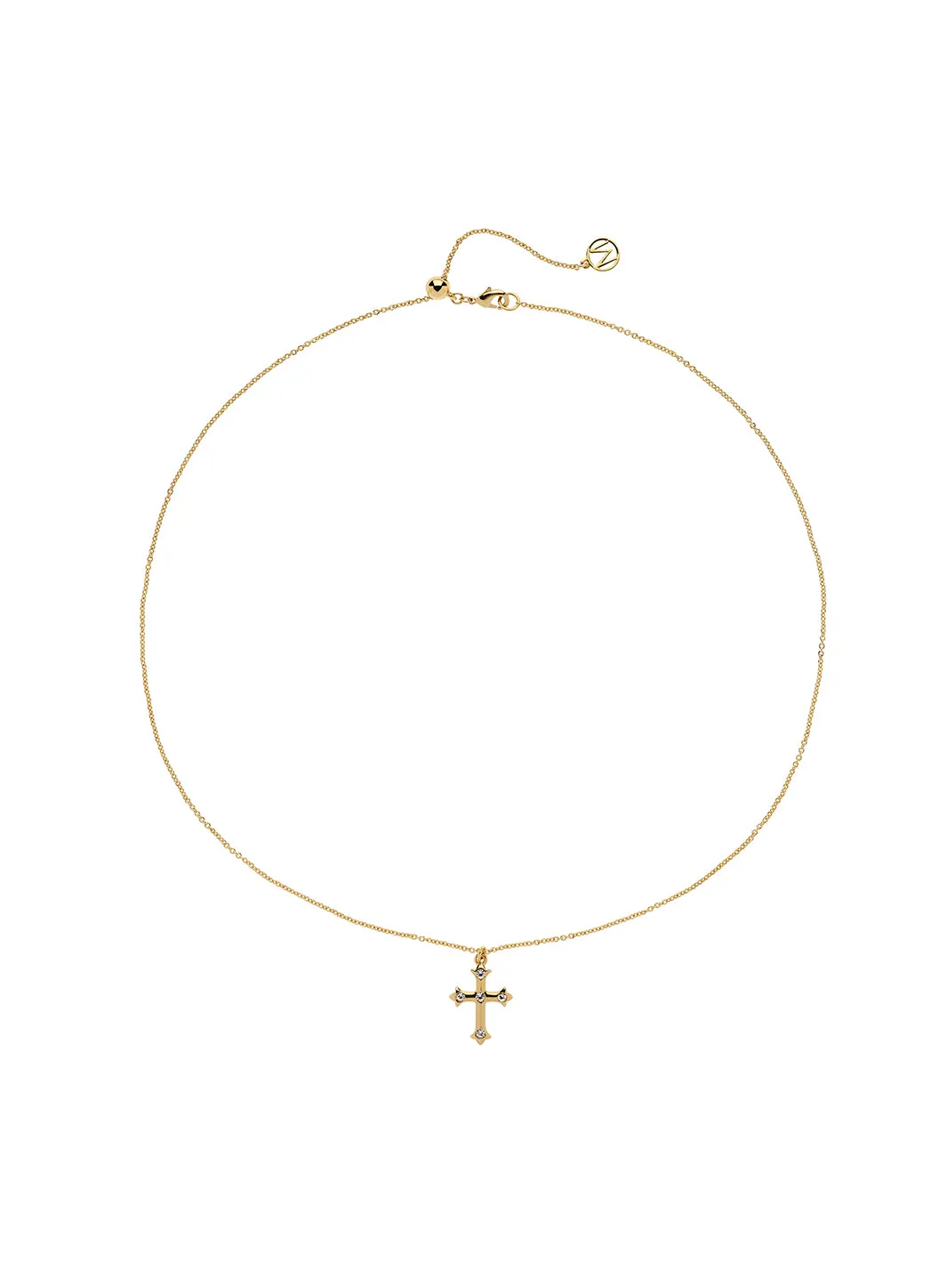 Gold Crystal Cross Pendant Necklace sold by Melissa Odabash