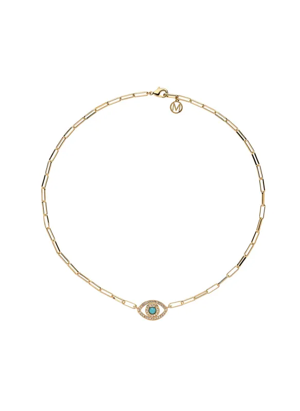 Gold Chain Eye Necklace sold by Melissa Odabash