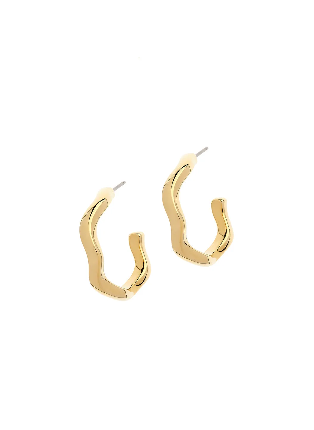 Gold Wave Hoop Earrings sold by Melissa Odabash