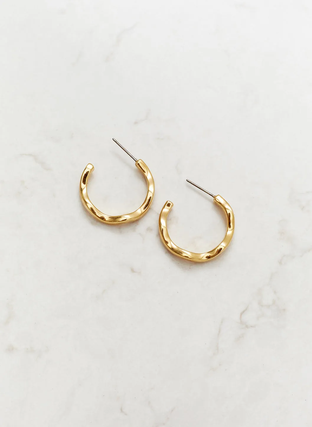 Gold Wave Hoop Earrings sold by Melissa Odabash product image thumbnail 2