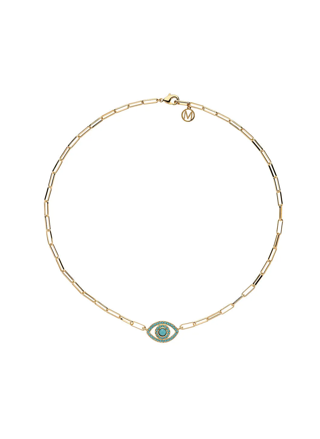 Gold Chain Turquoise Eye Necklace sold by Melissa Odabash
