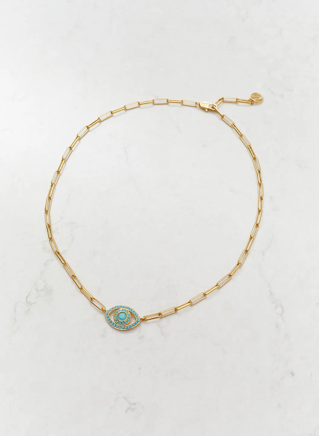 Gold Chain Turquoise Eye Necklace sold by Melissa Odabash product image thumbnail 2