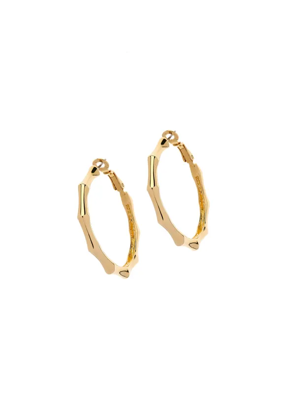 Gold Bamboo Hoop Earrings sold by Melissa Odabash