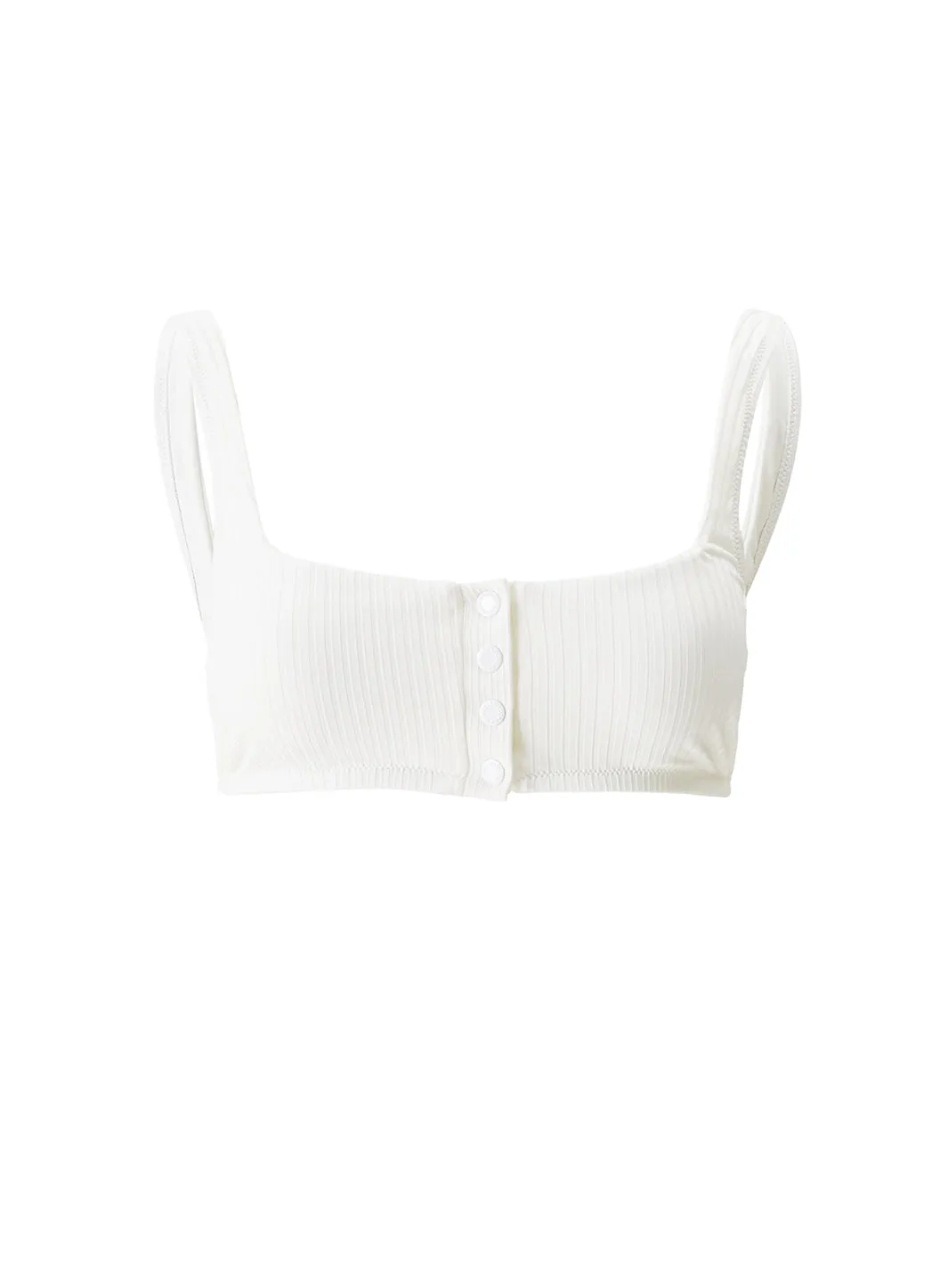 Salerno Ivory Ribbed Bikini Top sold by Melissa Odabash