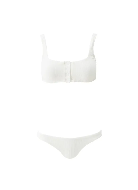 Salerno Ivory Ribbed Bikini sold by Melissa Odabash
