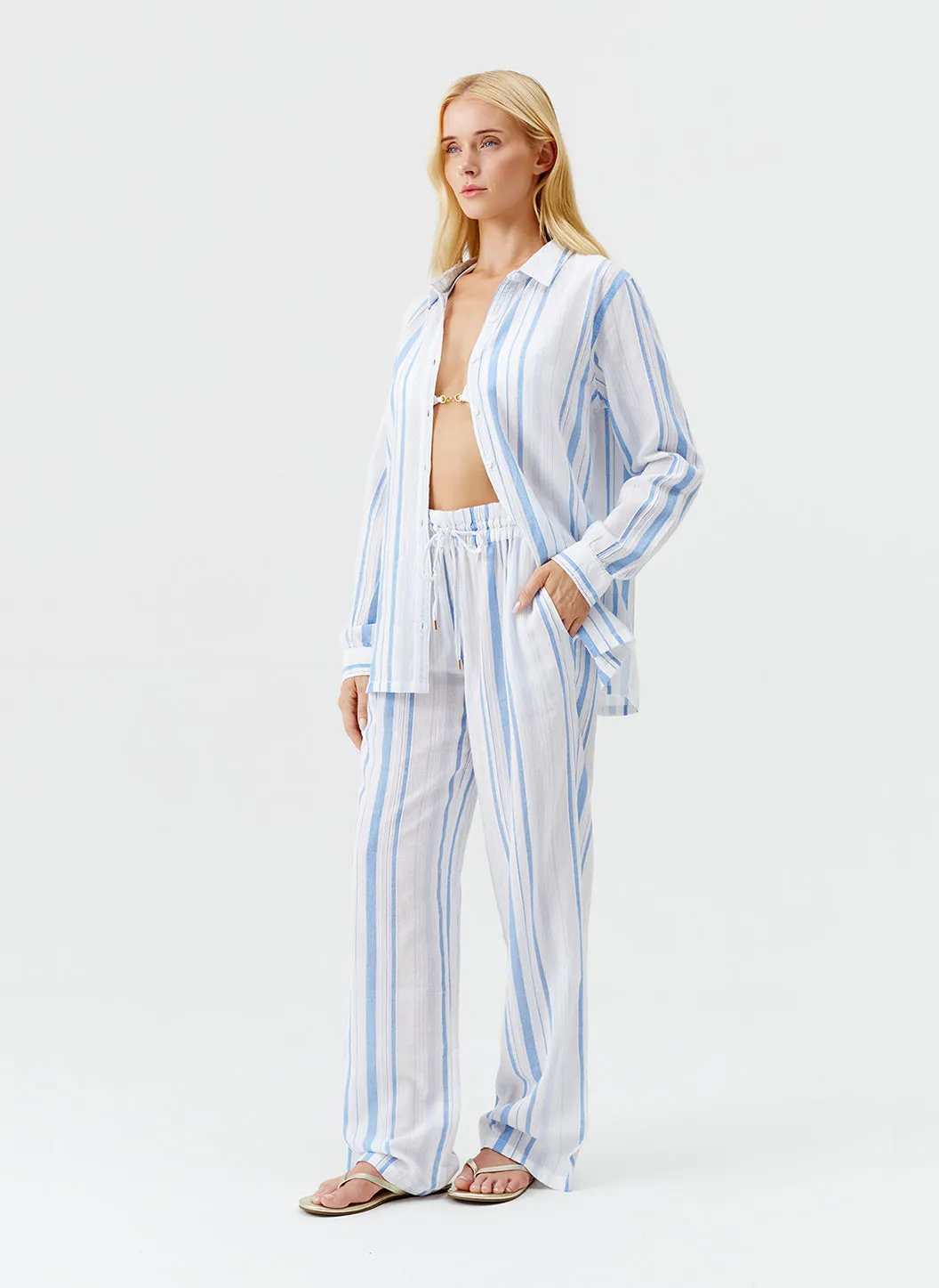 Krissy Oasis Stripe Trousers sold by Melissa Odabash product image thumbnail 3