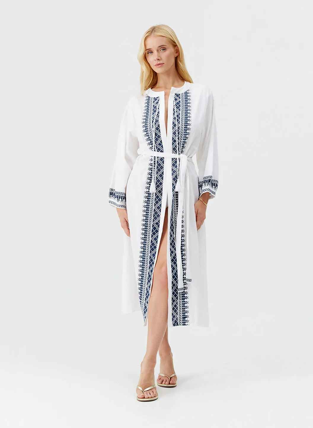 Audrey White/Marine Kaftan sold by Melissa Odabash product image thumbnail 5