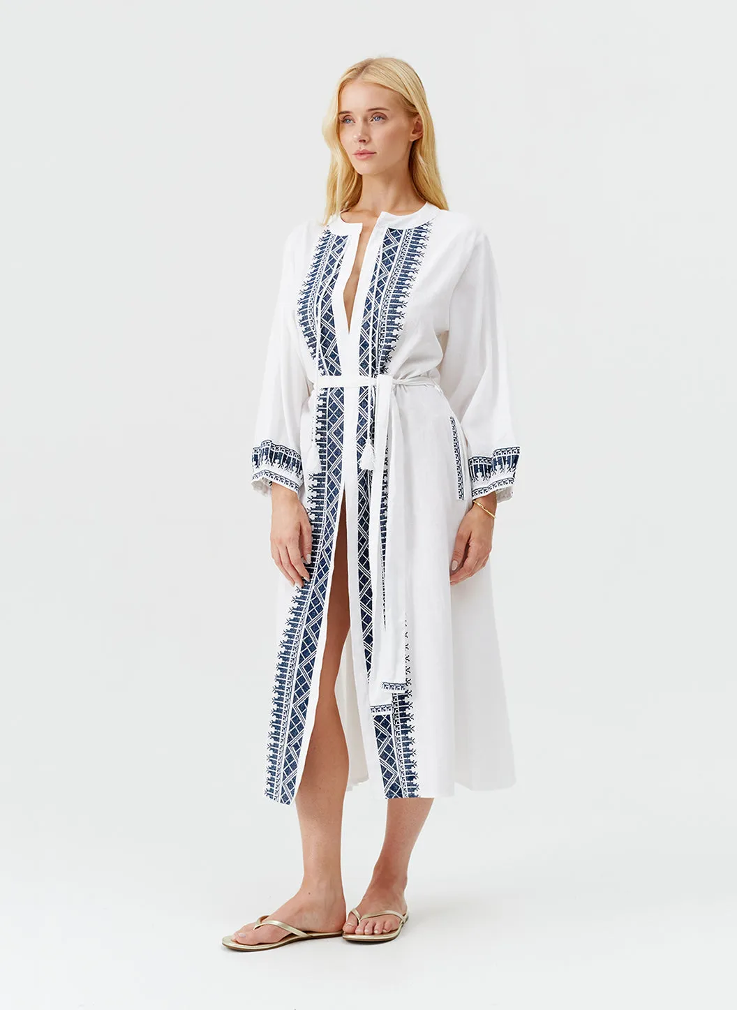 Audrey White/Marine Kaftan sold by Melissa Odabash product image thumbnail 3