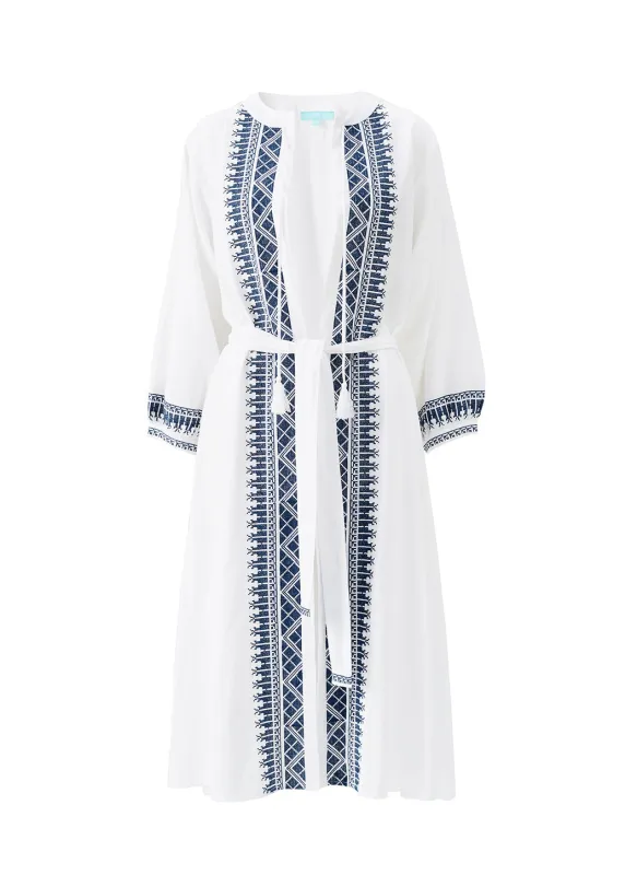 Audrey White/Marine Kaftan made by Melissa Odabash