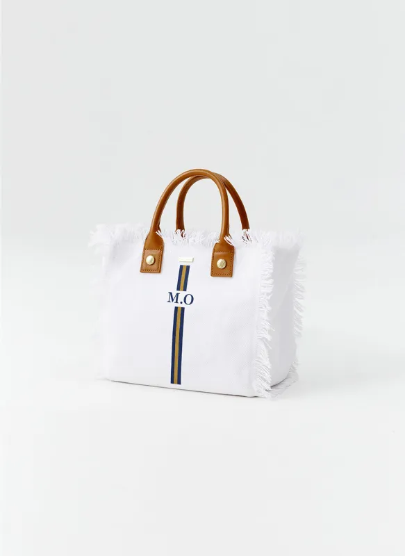 Porto Cervo White Navy/Gold sold by Melissa Odabash