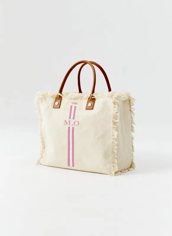 Cap Ferrat Beige Pink/White sold by Melissa Odabash