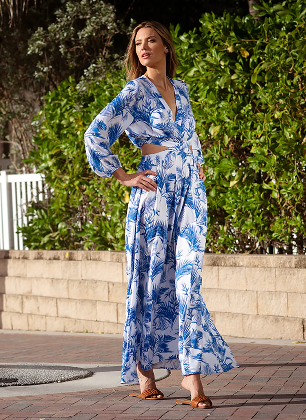 Anastasia Blue Palm Dress sold by Melissa Odabash product image thumbnail 2