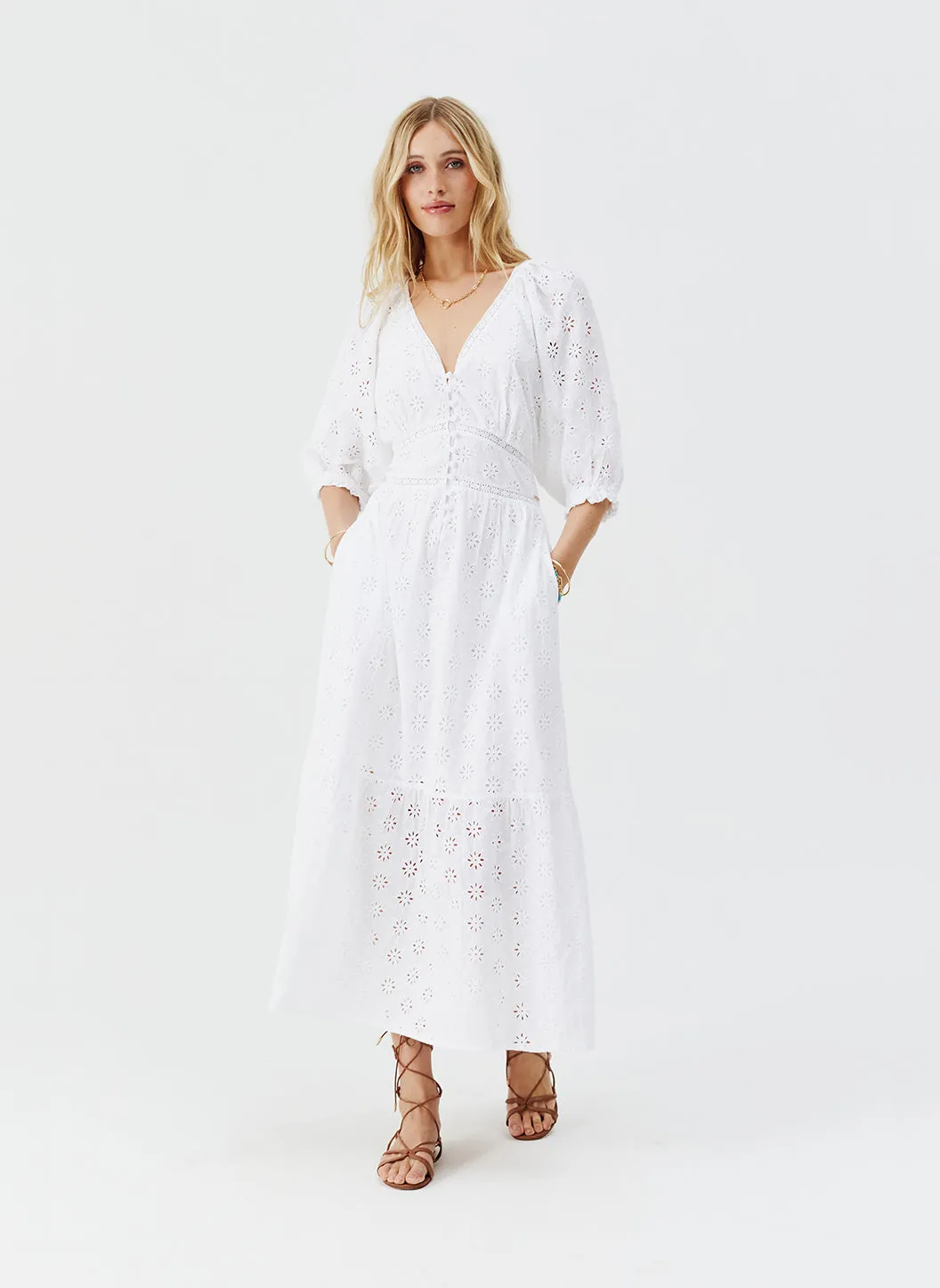 Daphne White Dress sold by Melissa Odabash product image thumbnail 3