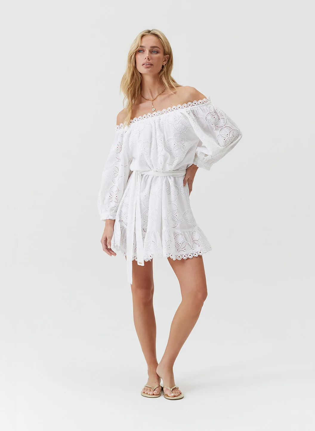 Avi White Dress sold by Melissa Odabash product image thumbnail 3