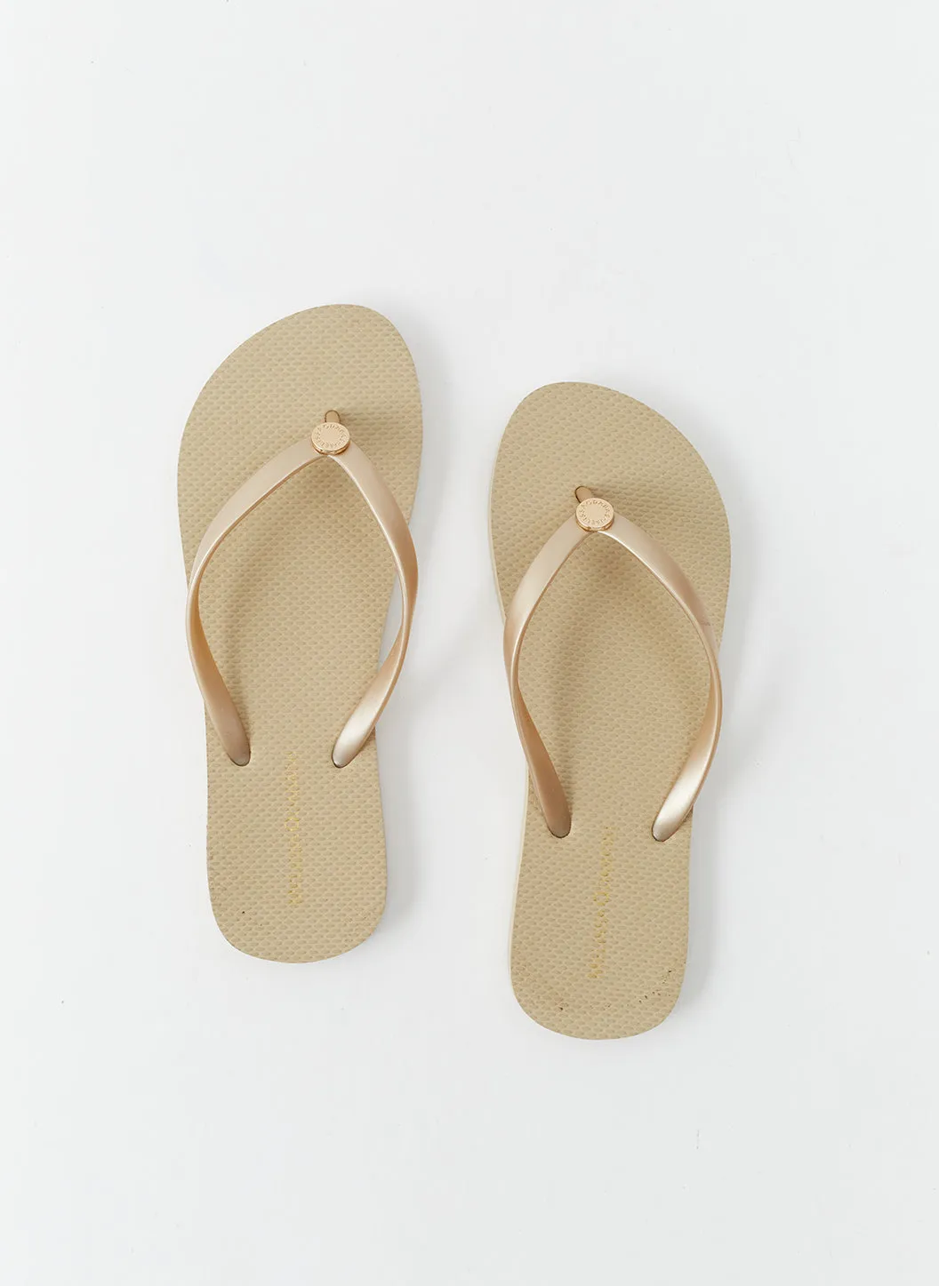Rubber Gold Flip Flops sold by Melissa Odabash product image thumbnail 2