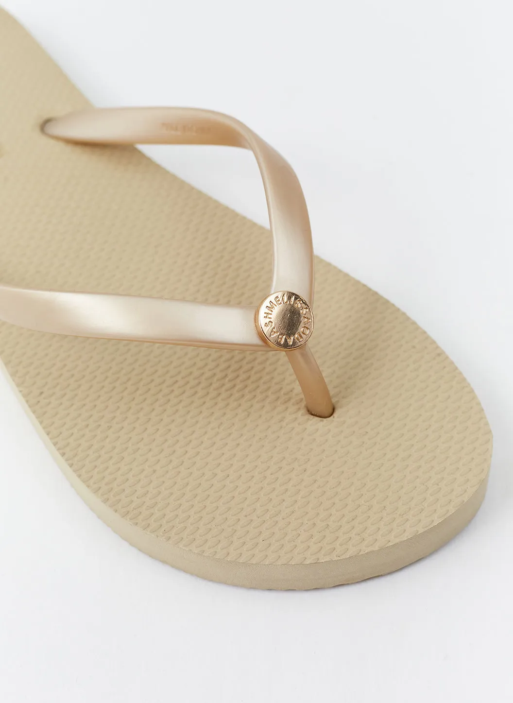 Rubber Gold Flip Flops sold by Melissa Odabash product image thumbnail 3