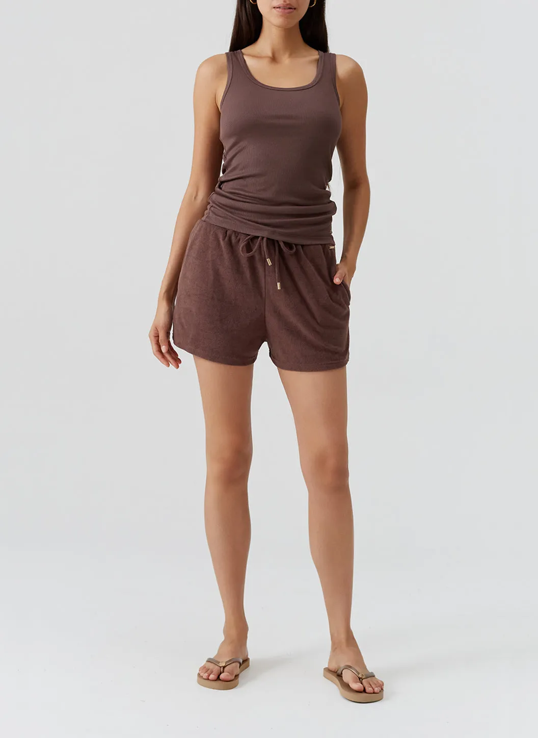 Exclusive Cora Dark Brown Vest sold by Melissa Odabash product image thumbnail 2
