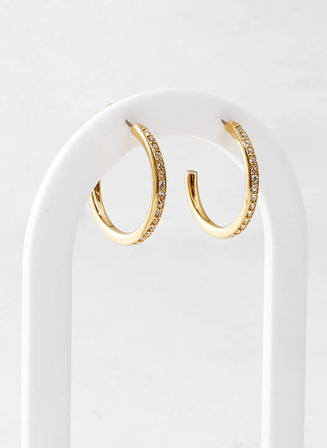 Gold Crystal Hoop Earrings sold by Melissa Odabash product image thumbnail 2