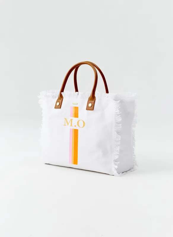 Cap Ferrat White Orange/Pink sold by Melissa Odabash