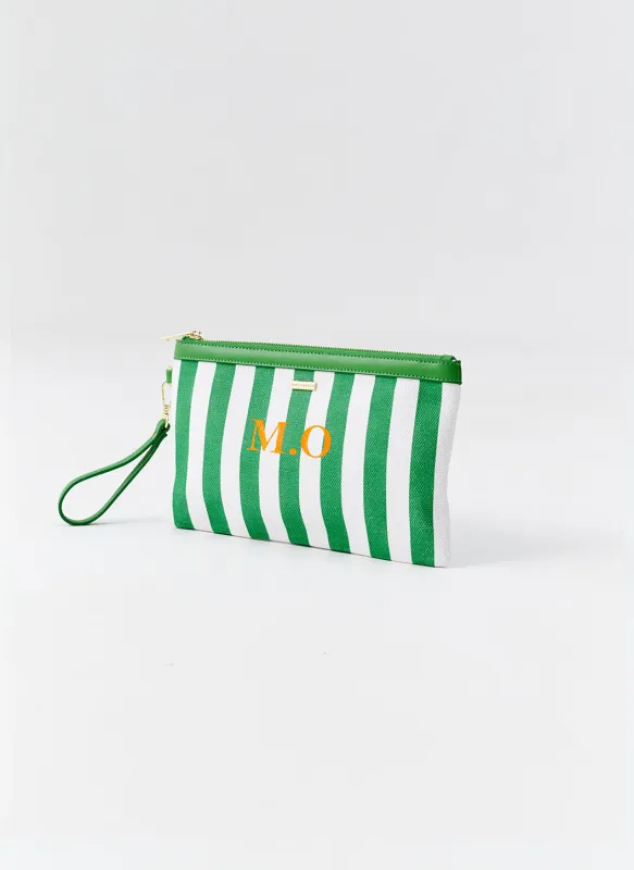 Personalised Capri Green Nautical Bag made by Melissa Odabash