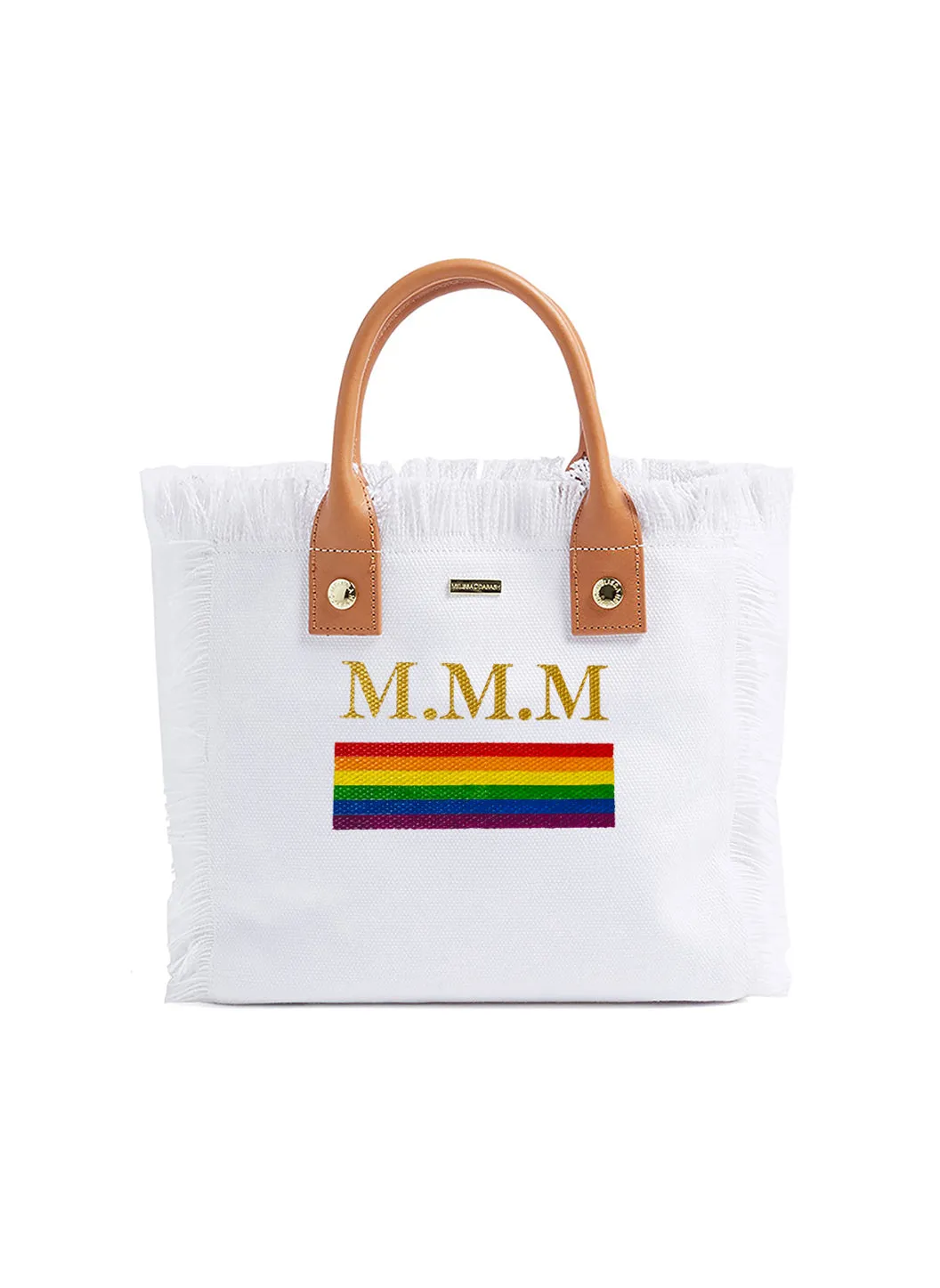 Porto Cervo White Rainbow Bag sold by Melissa Odabash