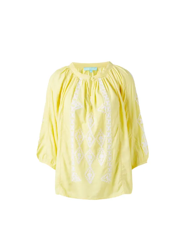 Aliya Yellow White Shirt sold by Melissa Odabash