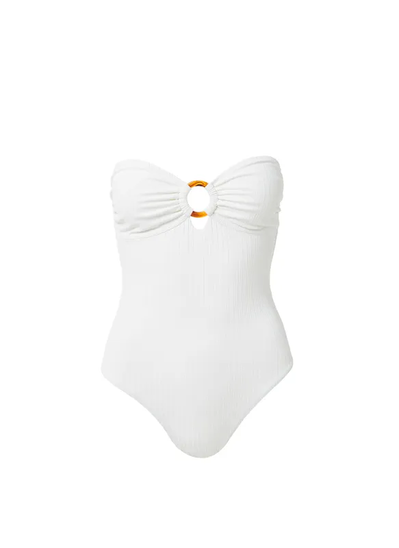 Barbuda Ivory Ribbed Swimsuit sold by Melissa Odabash