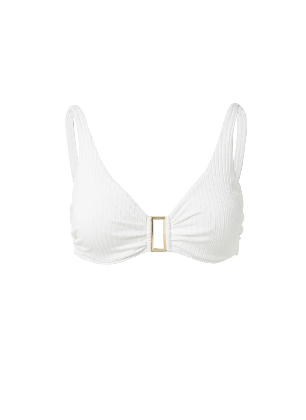Bel Air Ivory Ribbed Bikini Top sold by Melissa Odabash