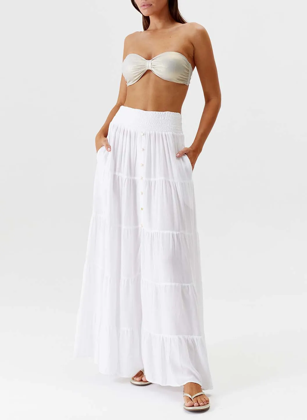 Dee White Skirt sold by Melissa Odabash product image thumbnail 4