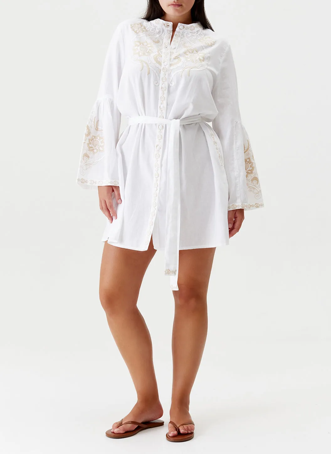 Everly White Tan Kaftan sold by Melissa Odabash product image thumbnail 5