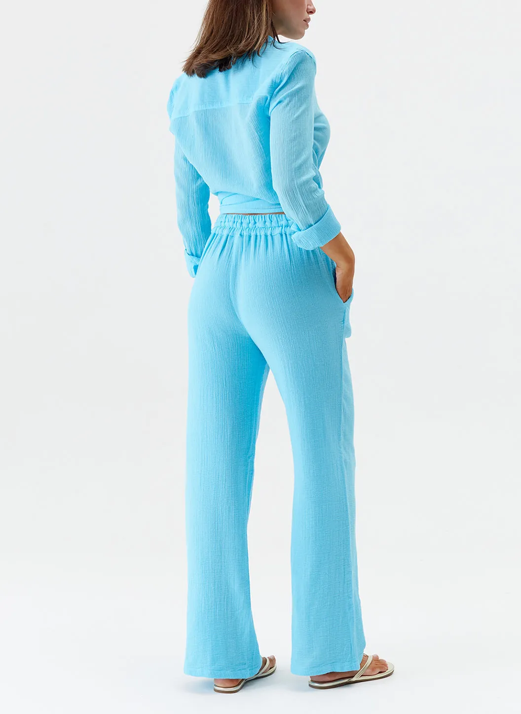 Krissy Turquoise Trousers sold by Melissa Odabash product image thumbnail 5