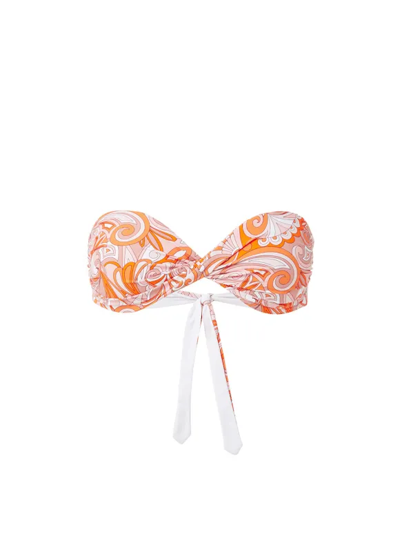 Martinique Orange Mirage Bikini Top made by Melissa Odabash