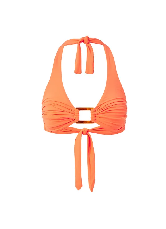 Paris Orange Bikini Top sold by Melissa Odabash