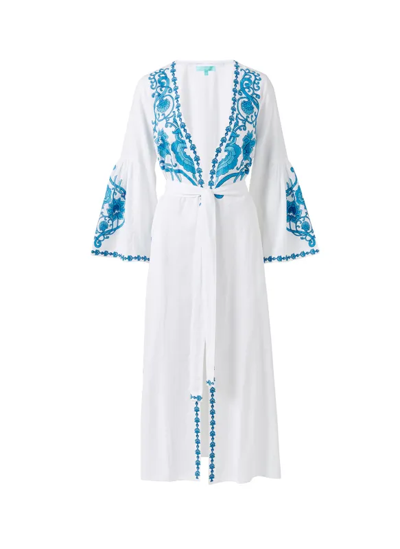 Romilly White/Blue Kaftan made by Melissa Odabash