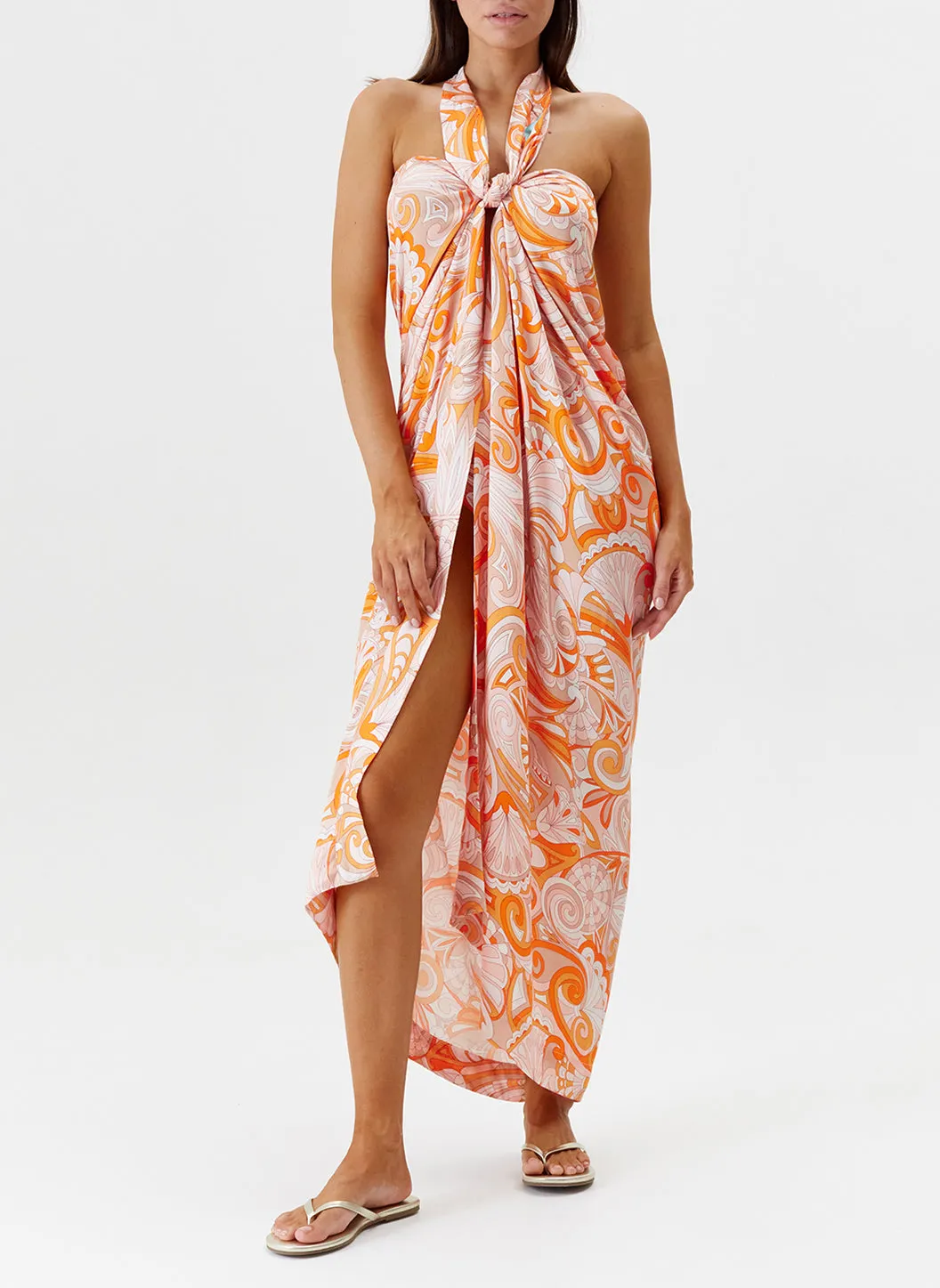 Ellie Orange Mirage Printed Pareo sold by Melissa Odabash product image thumbnail 3