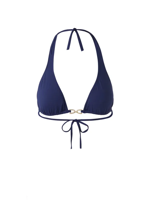 Antibes Navy Bikini Top sold by Melissa Odabash