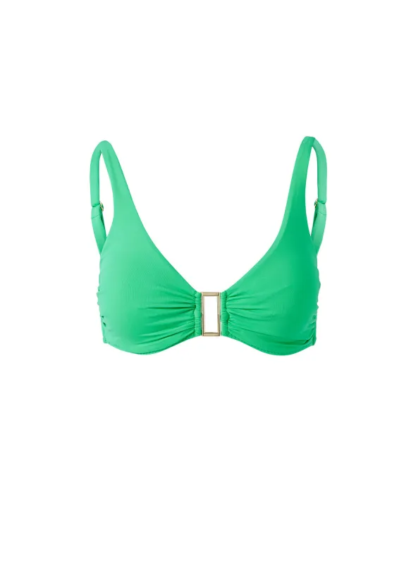Bel Air Green Bikini Top sold by Melissa Odabash