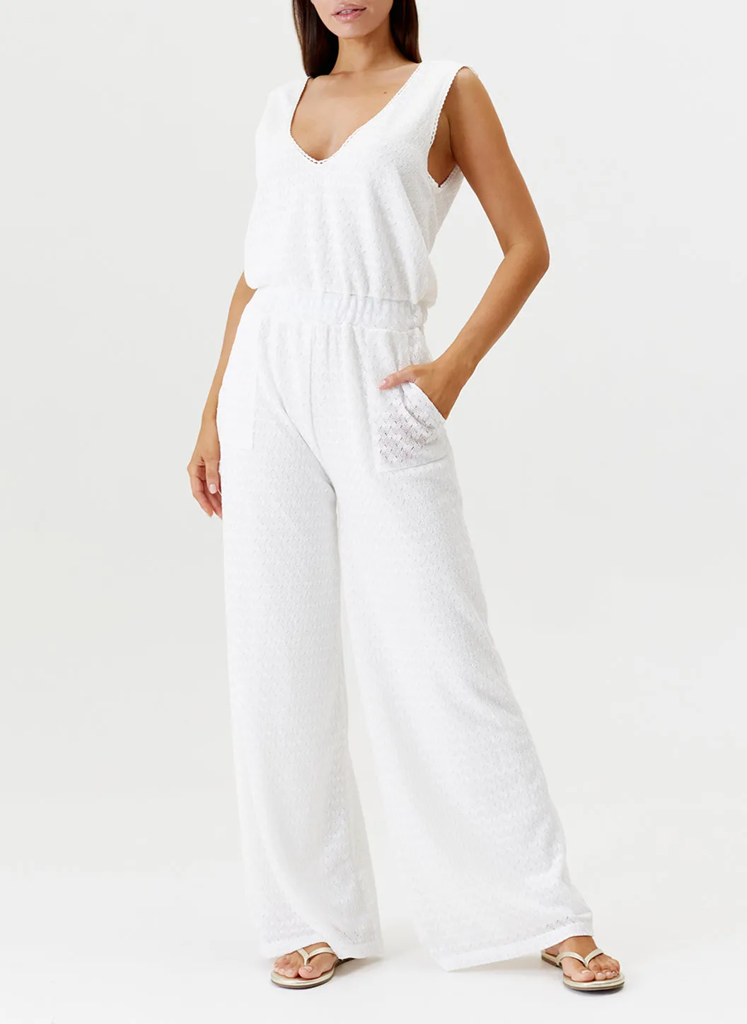 Gracie White Jumpsuit sold by Melissa Odabash product image thumbnail 4