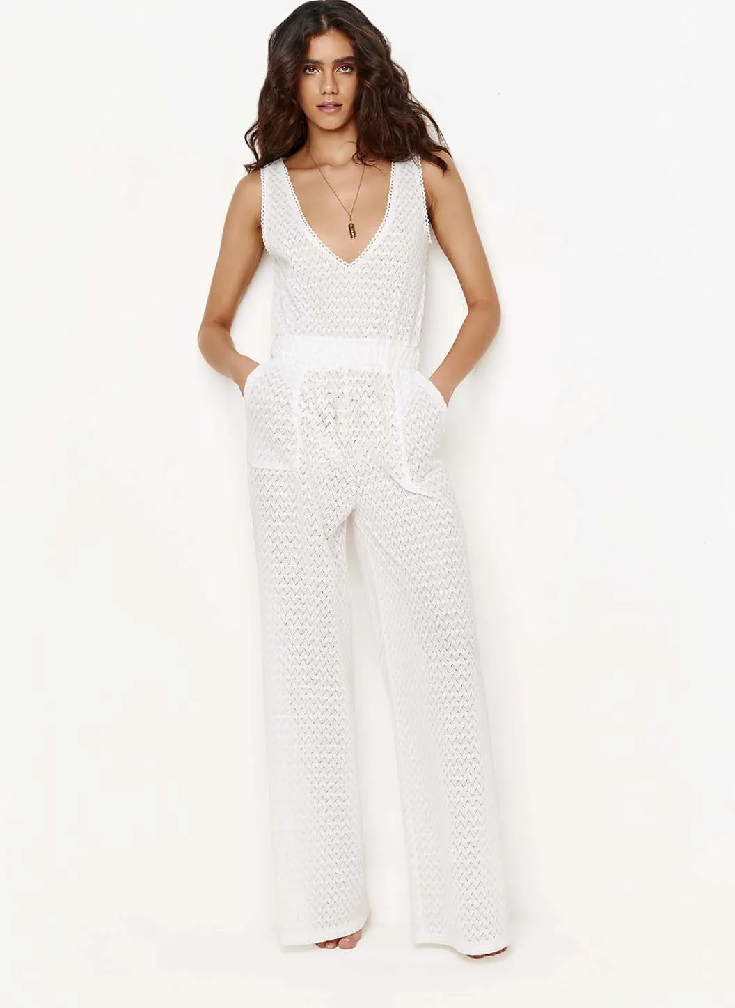 Gracie White Jumpsuit sold by Melissa Odabash product image thumbnail 2