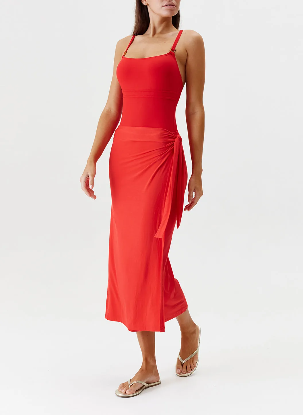 Ida Red Skirt sold by Melissa Odabash product image thumbnail 2