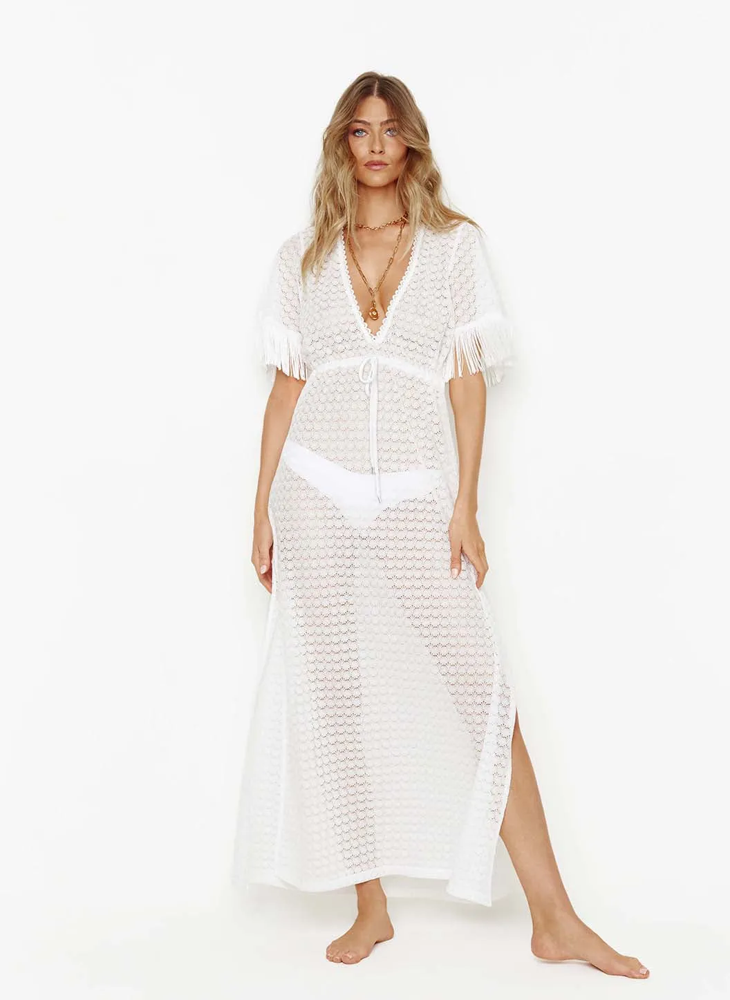 Phoebe White Kaftan sold by Melissa Odabash product image thumbnail 2