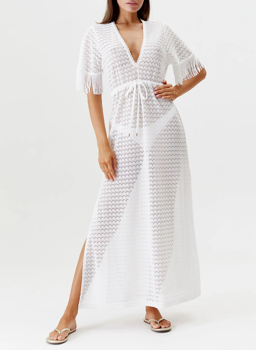 Phoebe White Kaftan sold by Melissa Odabash product image thumbnail 3