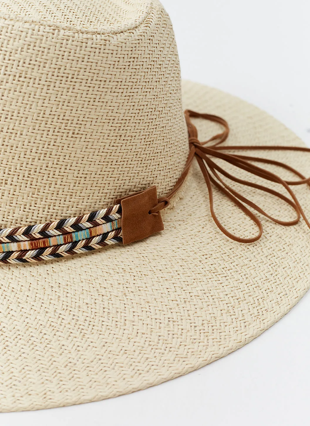 Kate Beige Ribbon Hat sold by Melissa Odabash product image thumbnail 3