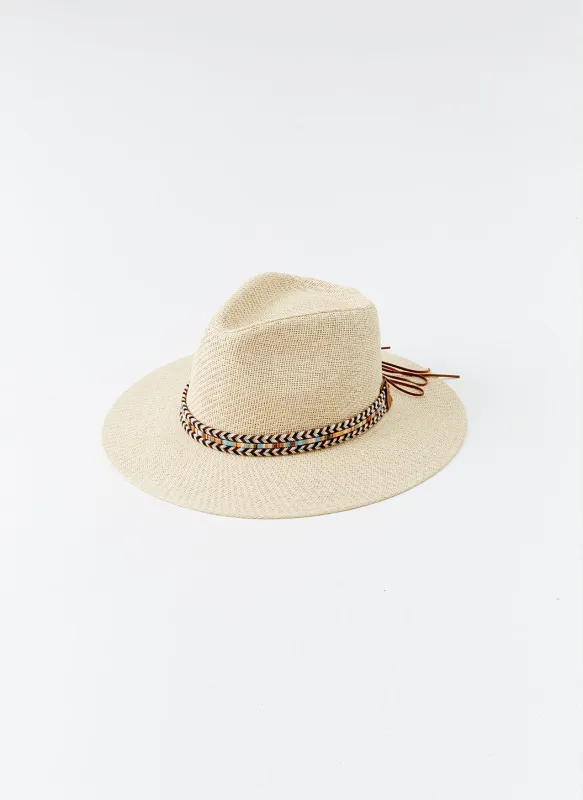 Kate Beige Ribbon Hat made by Melissa Odabash