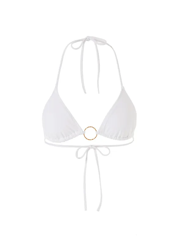 Miami White Bikini Top sold by Melissa Odabash