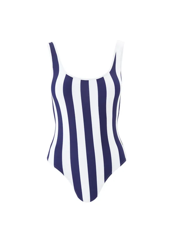 Arezzo Navy Stripe Swimsuit sold by Melissa Odabash
