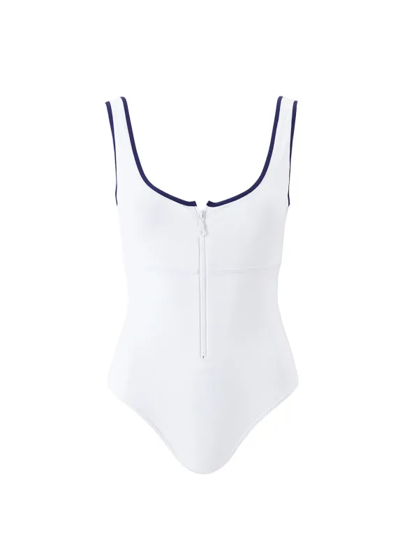 Bellino White/Navy Swimsuit sold by Melissa Odabash