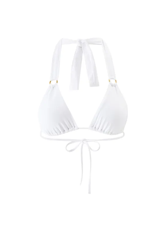 Caracas White Bikini Top sold by Melissa Odabash